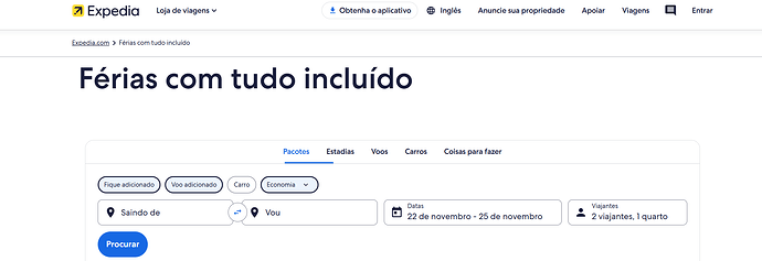 A Expedia oferece pacotes all-inclusive?