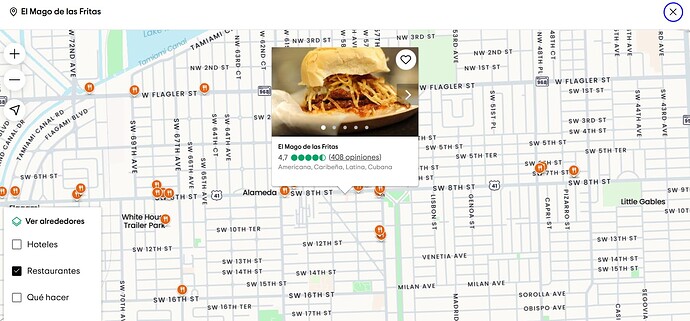 Localização de restaurante barato em Miami