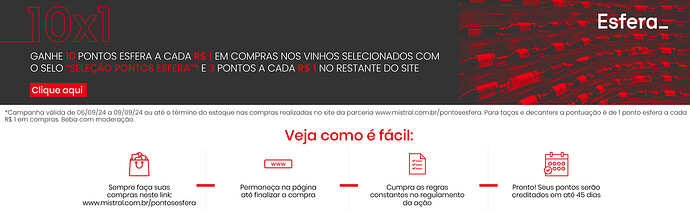 Pontos Esfera em Parceria com a Mistral