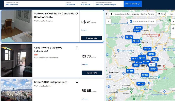 Página do site da Skyscanner