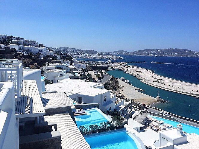 Quarto do Hotel Cavo Tagoo Mykonos
