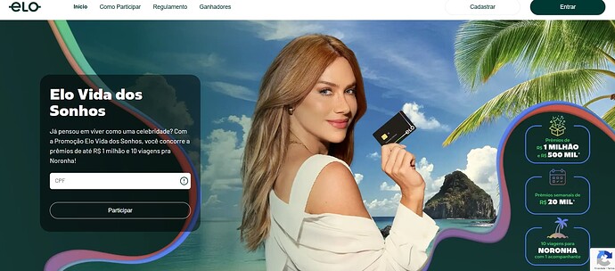 Promoção vida dos Sonhos; Cartões Elo sorteiam viagens para Fernando de Noronha e prêmios de até R$ 1 Milhão, confira!