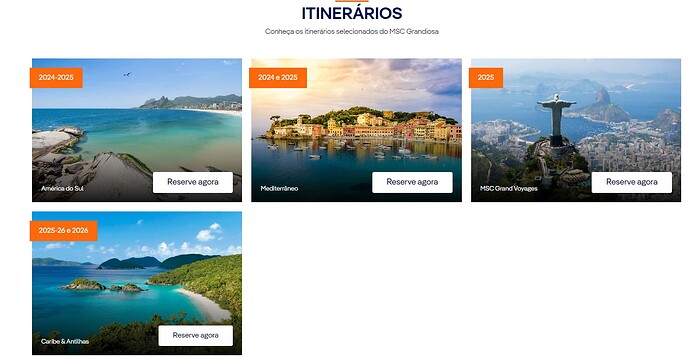 Itinerários da MSC Cruzeiros
