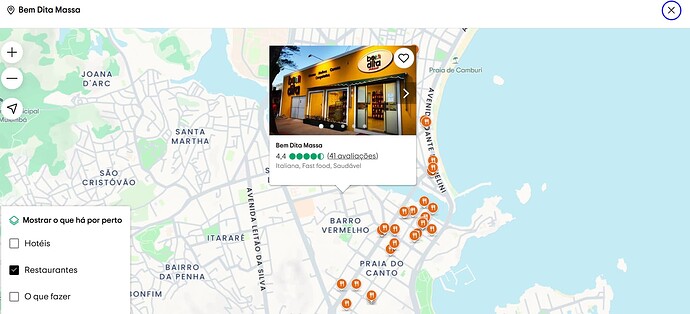 Localização restaurante Bem Dita Massa em Vitória Espirito Santo Barato