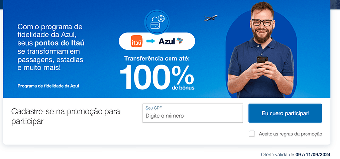 Promoção Azul e Itau