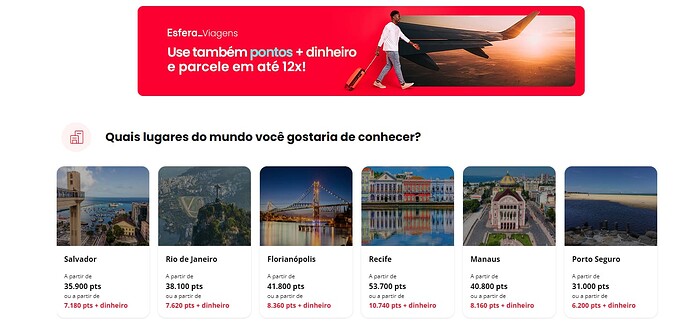 Site do Esfera Viagens