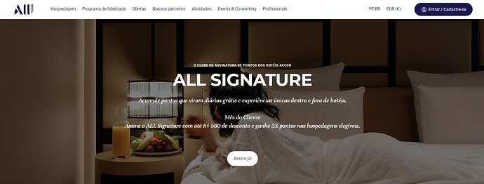 Página do site da All Signature