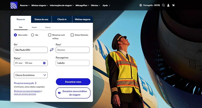 Site da United Airlines