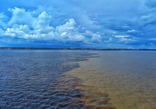 Imagem linda do Encontro das Águas em Macapá